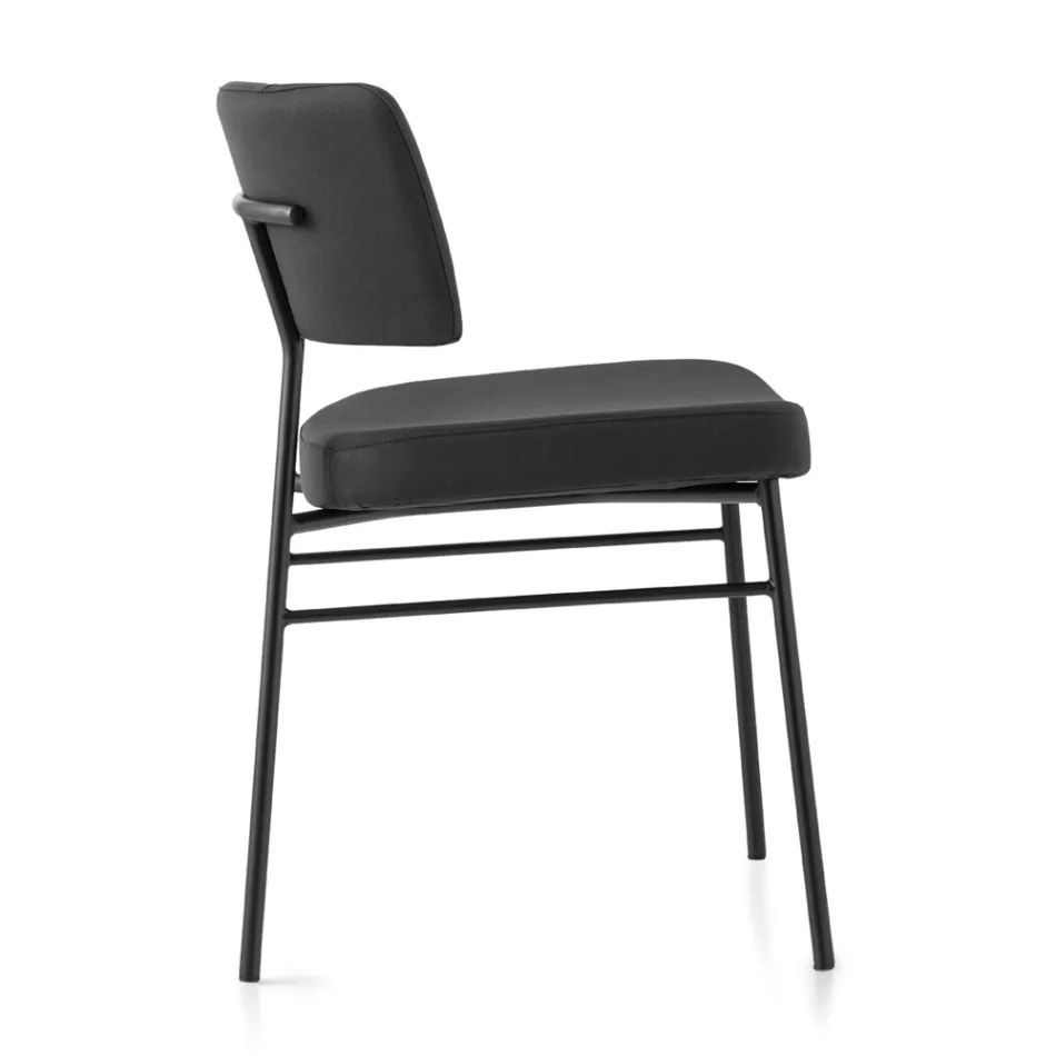 Lyxig tygstol med metallunderrede Tillverkad i Italien, 2 delar - Alaska Viadurini