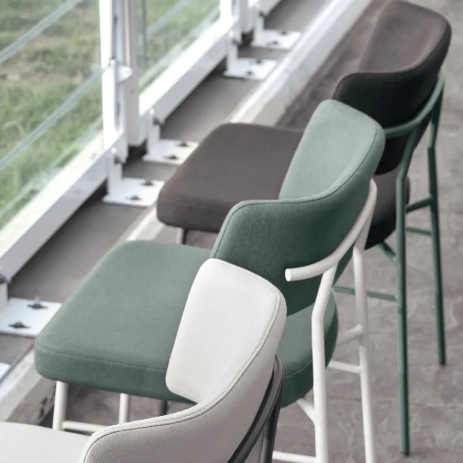 Lyxig tygstol med metallunderrede Tillverkad i Italien, 2 delar - Alaska Viadurini