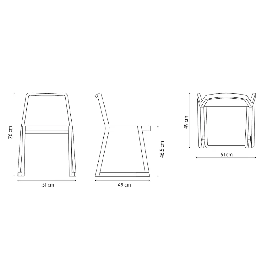 Stapelbar kvalitetsstol i bokträ Tillverkad i Italien, 2 delar - Leipzig Viadurini