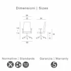 Executive ordförande monocoque kontor läder Debora Viadurini
