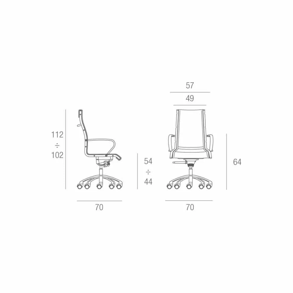 Design verkställande stol producerad i Italien i Agata-nätverket Viadurini