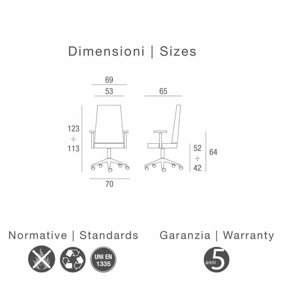 Executive stol i kohud Ada Angelo Pinaffo &amp; Gorgi Viadurini