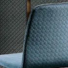 Elegant stol för modern design i färgad sammet och trä - Bizet Viadurini