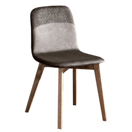 Elegant stol för modern design i färgad sammet och trä - Bizet Viadurini