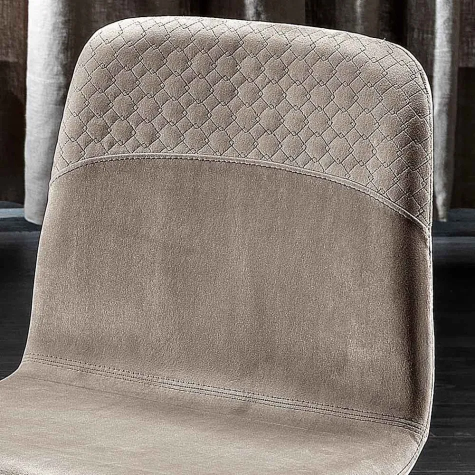 Elegant stol för modern design i färgad sammet och trä - Bizet Viadurini