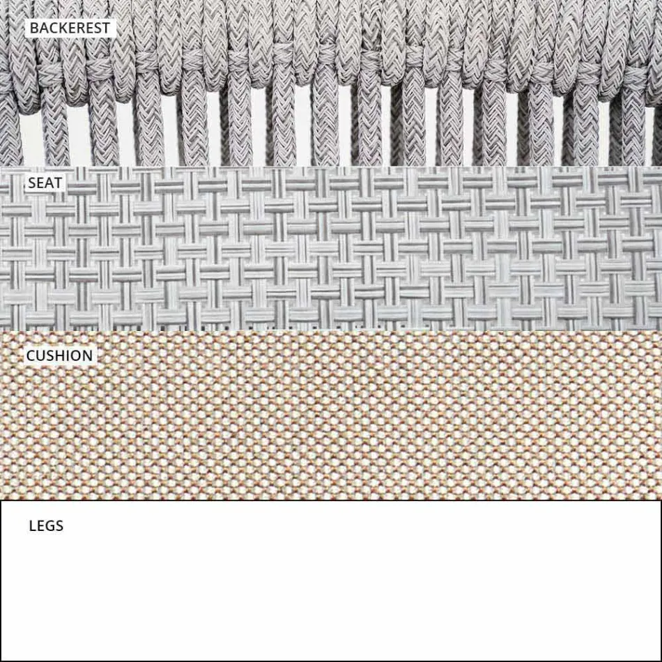 Stapelbar utomhusstol med vadderade armstöd H 73cm - Smart av Varaschin Viadurini