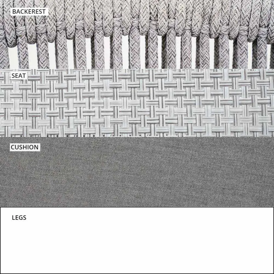 Stapelbar utomhusstol med vadderade armstöd H 73cm - Smart av Varaschin Viadurini