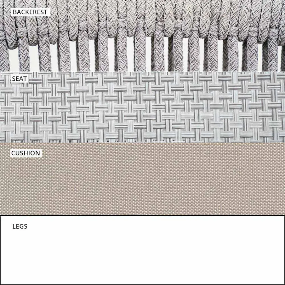 Stapelbar utomhusstol med vadderade armstöd H 73cm - Smart av Varaschin Viadurini