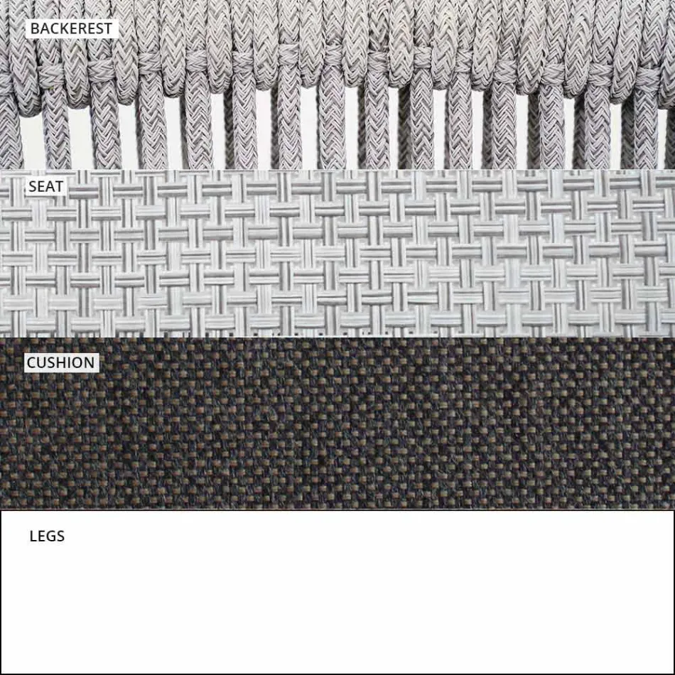 Stapelbar utomhusstol med vadderade armstöd H 73cm - Smart av Varaschin Viadurini