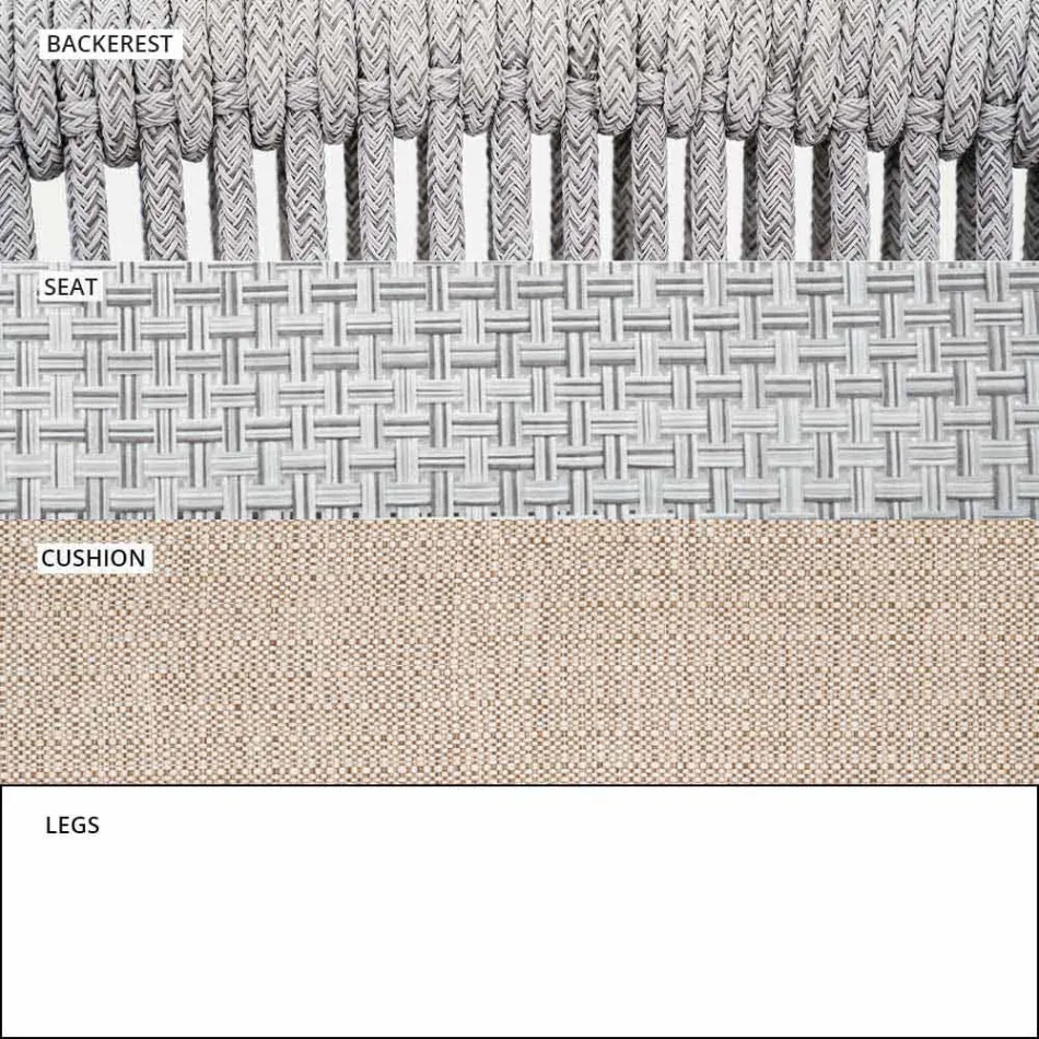 Stapelbar utomhusstol med vadderade armstöd H 73cm - Smart av Varaschin Viadurini