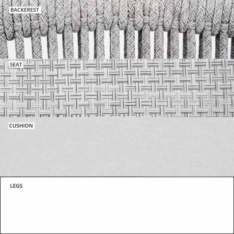 Stapelbar utomhusstol med vadderade armstöd H 73cm - Smart av Varaschin Viadurini