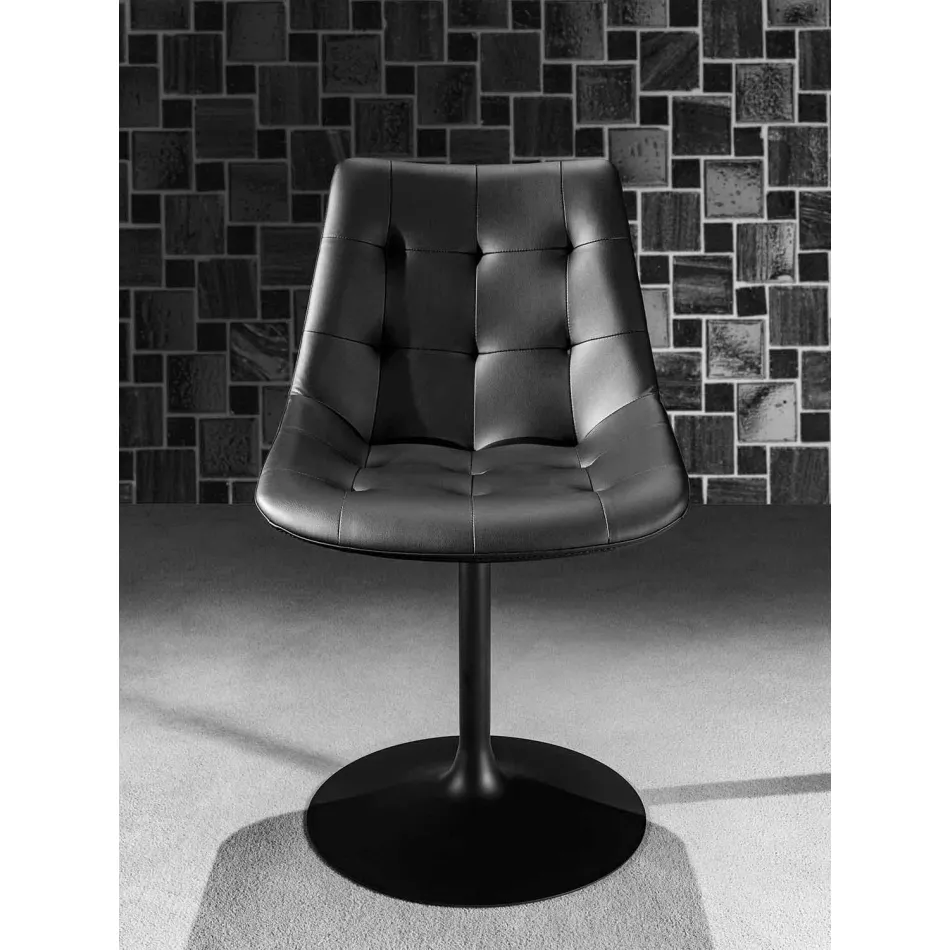 Snurrstol, sits i Ecoleather Capitonnè Processing - Aura Viadurini