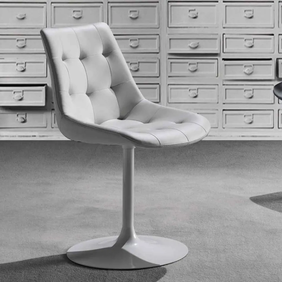 Snurrstol, sits i Ecoleather Capitonnè Processing - Aura Viadurini