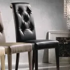 Klädd designstol, med Capitonnè Processing - Diana Viadurini