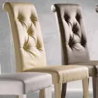 Klädd designstol, med Capitonnè Processing - Diana Viadurini