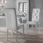 Klädd designstol, med Capitonnè Processing - Diana Viadurini