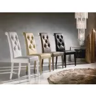 Klädd designstol, med Capitonnè Processing - Diana Viadurini