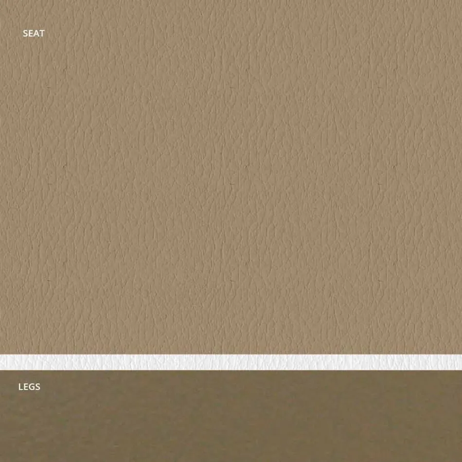 Vadderad stålstol och sits i konstläder med vit kant – Nirvana Viadurini