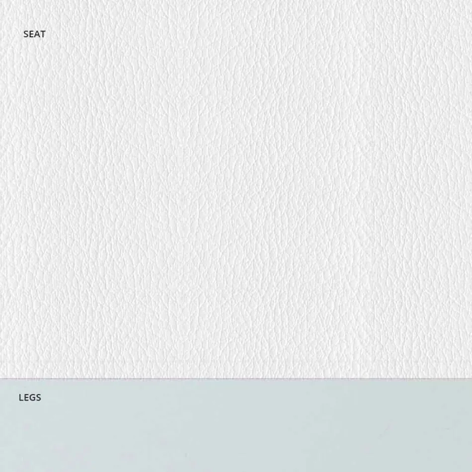 Vadderad stålstol och sits i konstläder med vit kant – Nirvana Viadurini