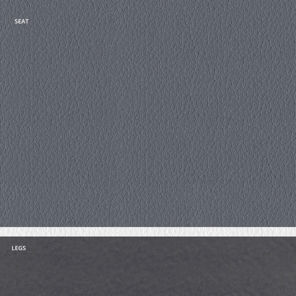 Vadderad stålstol och sits i konstläder med vit kant – Nirvana Viadurini