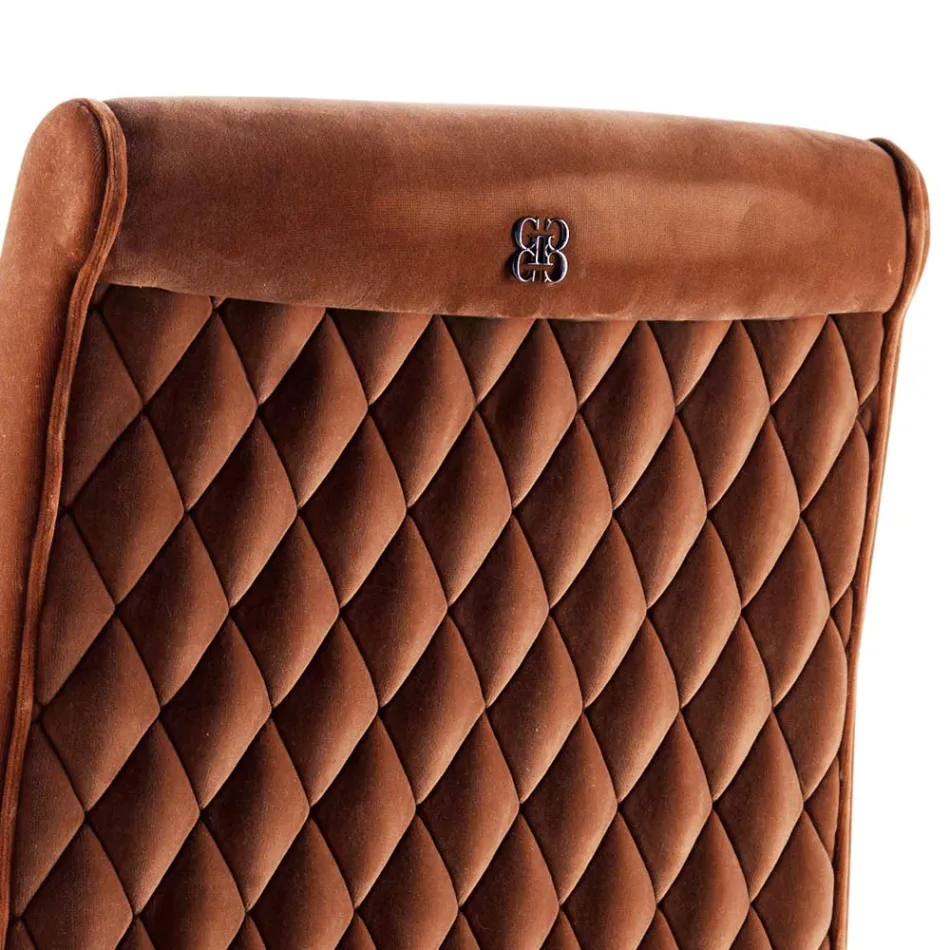 Stoppad massiv trässtol Grilli Zarafa gjord i Italien, 2 stycken Viadurini