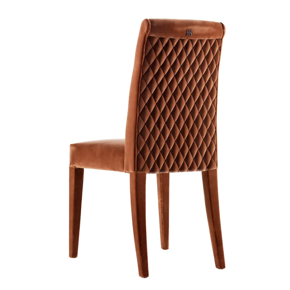 Stoppad massiv trässtol Grilli Zarafa gjord i Italien, 2 stycken Viadurini