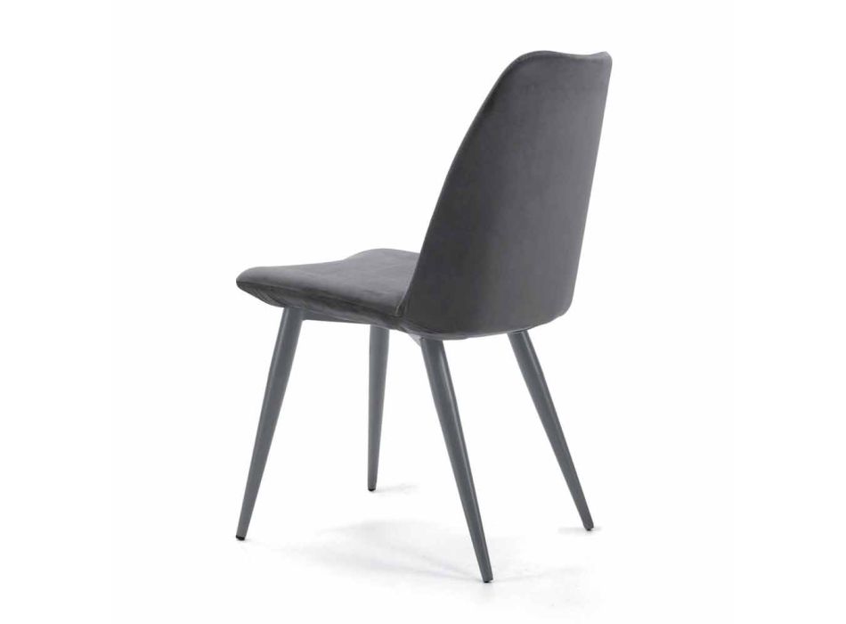 Vadderad matsalsstol med lackerad stålbotten – Granella Viadurini