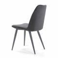 Vadderad stol för matsal med lackerad stålbas - korn