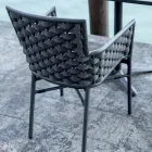 Stapelbar stol med klädda reparmstöd och ryggstöd - Gardenia Viadurini