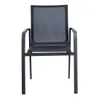 Stapelbar stol med aluminium och armstöd i vit eller grå textilene - Greenstyle Viadurini