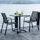 Stapelbar stol med aluminium och armstöd i vit eller grå textilene - Greenstyle Viadurini