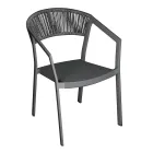 Stapelbar stol med Textilene-sits och Twist Wicker-rygg - Passion Viadurini