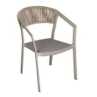 Stapelbar stol med Textilene-sits och Twist Wicker-rygg - Passion Viadurini