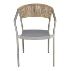 Stapelbar stol med Textilene-sits och Twist Wicker-rygg - Passion Viadurini