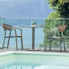 Stapelbar stol med Textilene-sits och Twist Wicker-rygg - Passion Viadurini