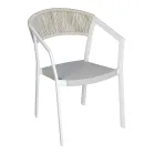 Stapelbar stol med Textilene-sits och Twist Wicker-rygg - Passion Viadurini