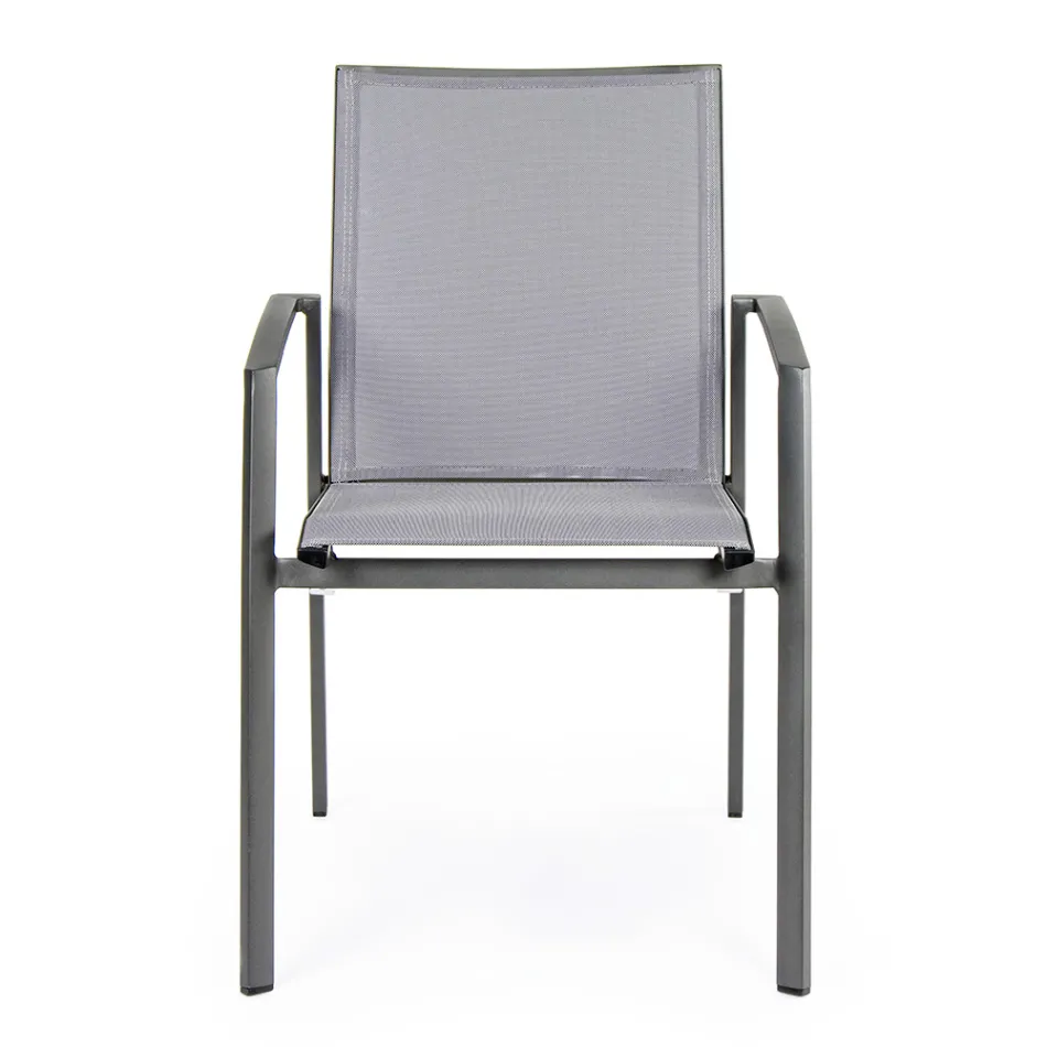 Stapelbar utomhusstol i målat aluminium, Homemotion, 4 delar - Odelia Viadurini