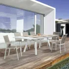 Stapelbar utomhusstol i målat aluminium, Homemotion, 4 delar - Odelia Viadurini