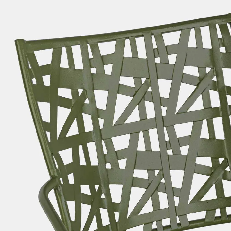 Stapelbar utomhusstol i matt finishstål, 4 delar - Ralia Viadurini