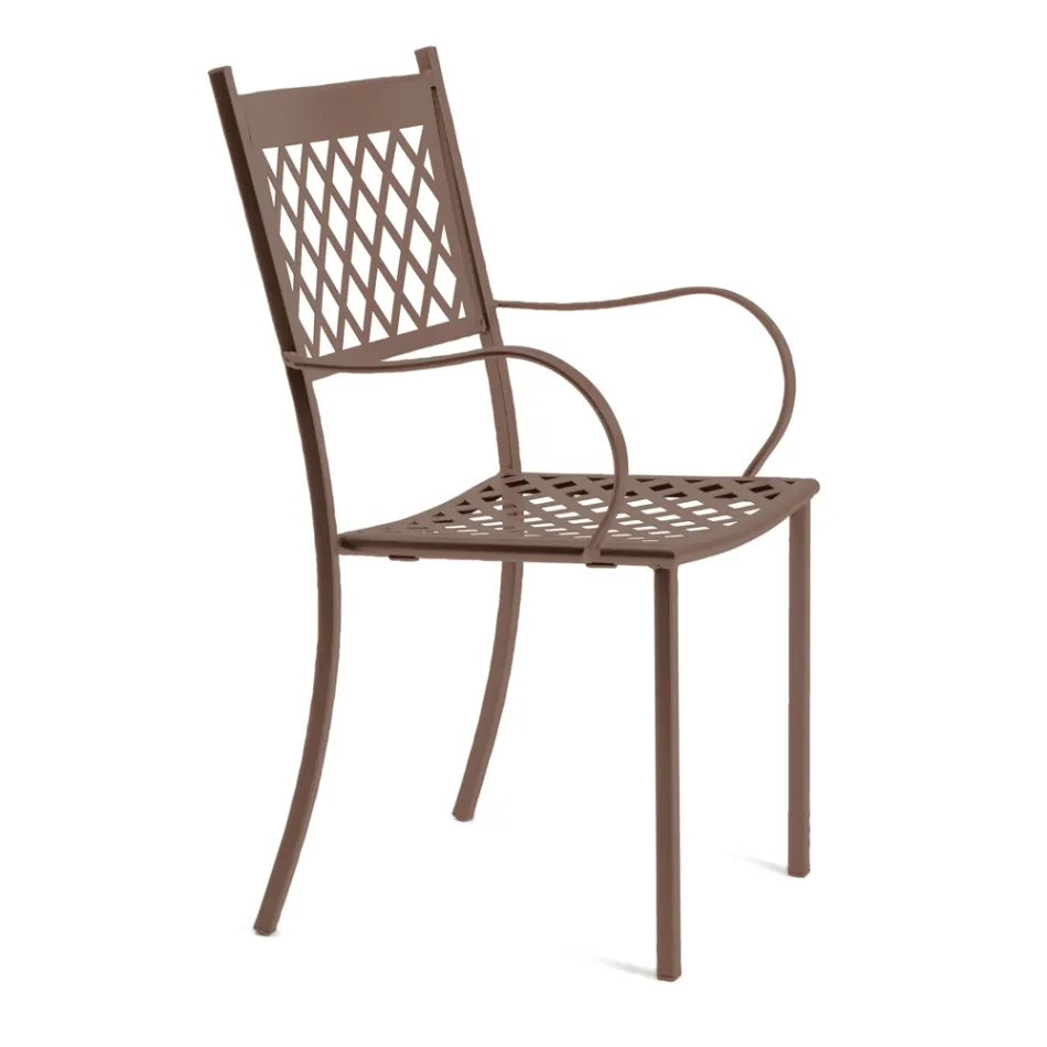 Stapelbar utomhusstol i galvaniserat stål Tillverkad i Italien 4 delar - Celia Viadurini