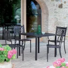 Stapelbar utomhusstol i galvaniserat stål Tillverkad i Italien 4 delar - Celia Viadurini