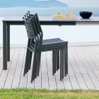 Stapelbar utomhusstol i målad metall tillverkad i Italien, 8 delar - Lina Viadurini