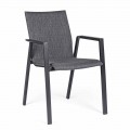 Stapelbar utomhusstol i tyg och målad aluminium, 4 delar - Assia