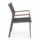 Stapelbar utomhusstol i textilin och antracit aluminium, 6 delar - Urban Viadurini