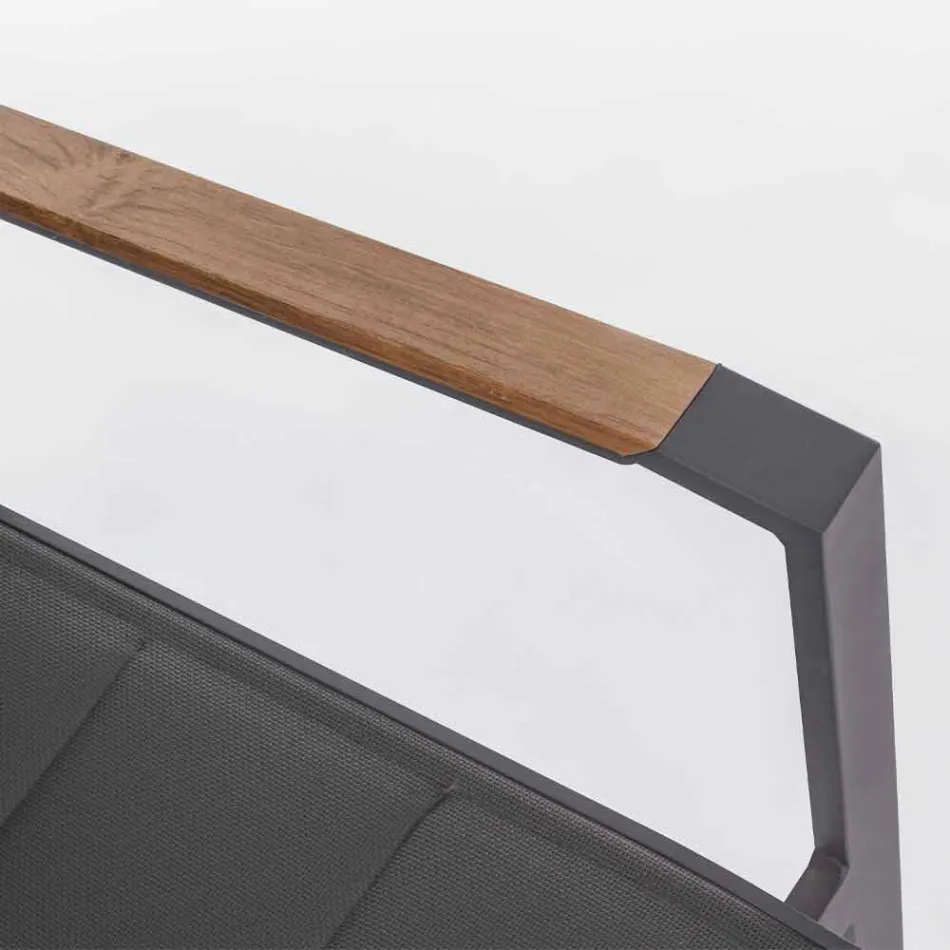 Stapelbar utomhusstol i textilin och antracit aluminium, 6 delar - Urban Viadurini