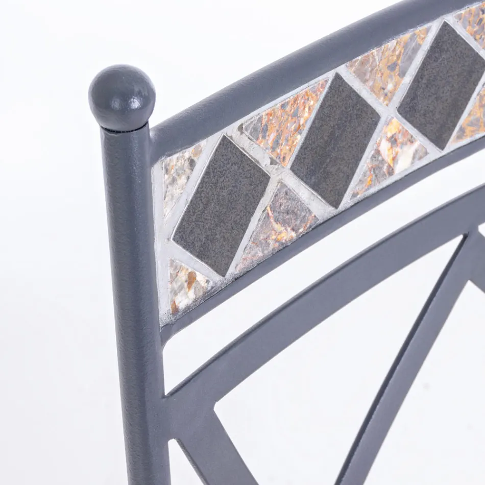 Stapelbar trädgårdsstol i stål med eller utan armstöd - Letizia Viadurini