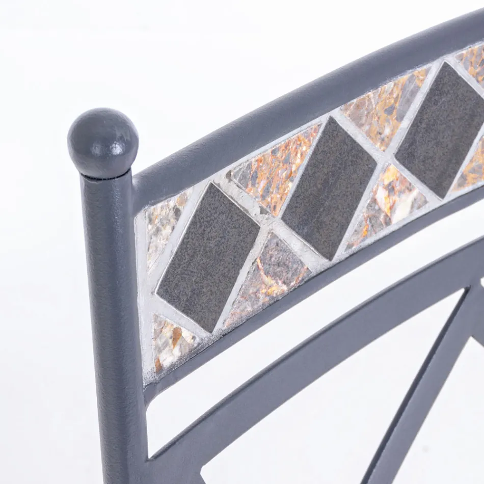 Stapelbar trädgårdsstol i stål med eller utan armstöd - Letizia Viadurini