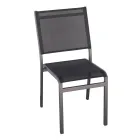 Stapelbar trädgårdsstol i aluminium och textilene, vit eller grå - Floraforma Viadurini