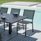 Stapelbar trädgårdsstol i aluminium och textilene, vit eller grå - Floraforma Viadurini