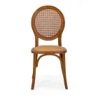 Stapelbar vardagsrumsfåtölj i Ailando Wood och Vienna Straw - Laguna Viadurini